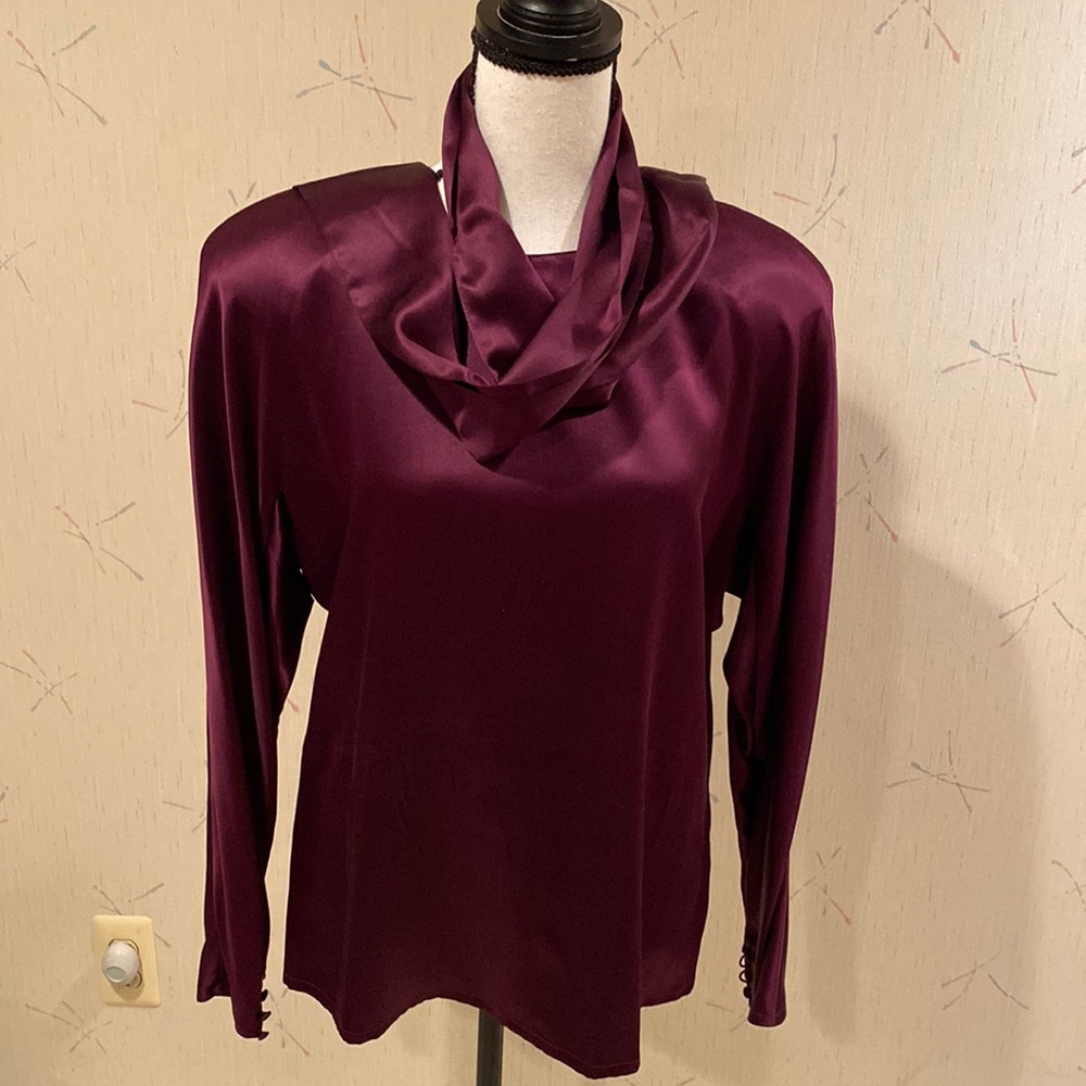 100 per cent silk top and pure suede skirt
